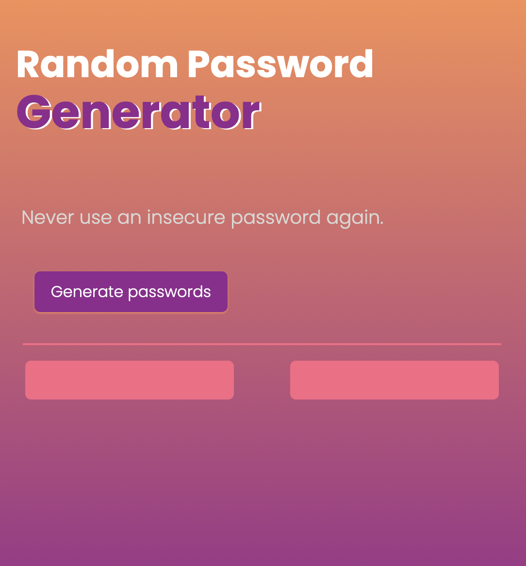 picture of random password generator project